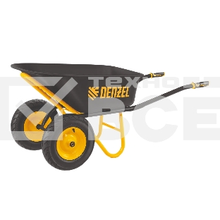 Тачка строительная Denzel 689365, усиленная, объем 120 л, 350 кг, двухколесная, колесо 16х4.00-8