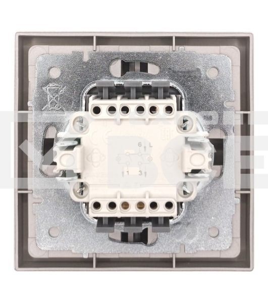 Выключатель 2-кл. с индик. СП ZIMA IP20 10А безвинт. зажим серый матовый LEZARD 704-7488-112QC