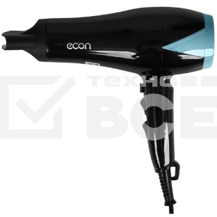 Фен ECON ECO-BH210D черный/голубой, 2000 Вт