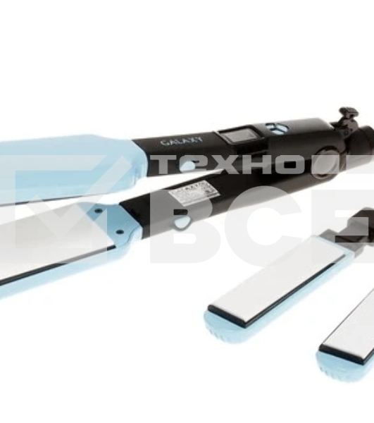 Выпрямитель для волос Galaxy GL 4505 черный/голубой, 27,5/57 мм, 200 °C, 1 режим