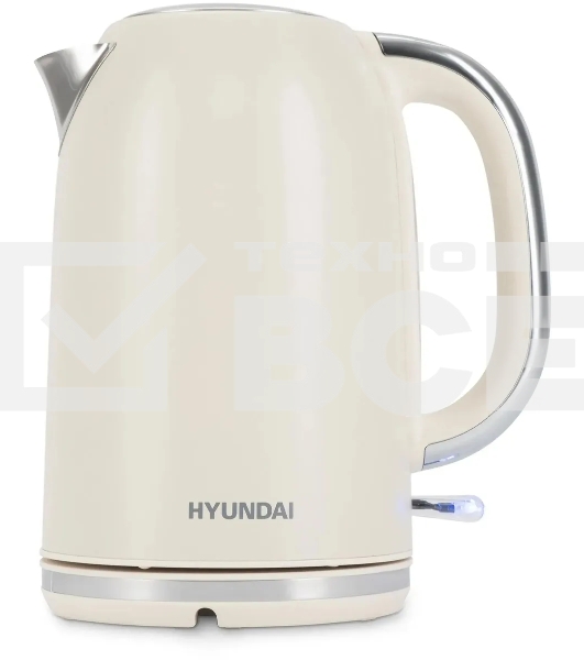 Чайник электрический Hyundai HYK-S9900 1.7л. 2200Вт молочный/серебристый корпус: металл