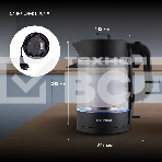 Чайник электрический Hyundai HYK-G7707 1.7л. 2200Вт графит корпус: стекло, фото7