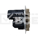 Розетка 1-местная IEK BRITE РЮш11-1-БрШ (BR-R14-16-U22-018-K37) с заземлением, с защитными шторками, 16А, с USB A+C 18 Вт, шампань, фото2