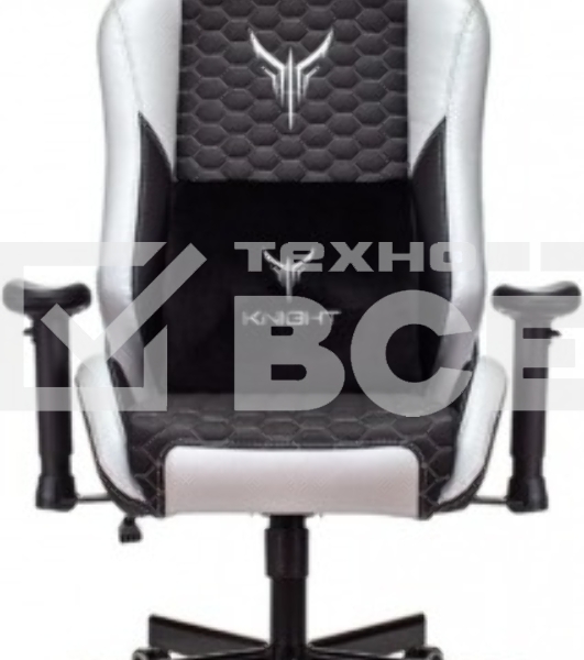 Кресло игровое Knight Neon черный/серебряный соты эко.кожа с подголов. крестовина металл