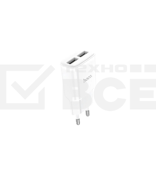 Блок питания (сетевой адаптер) HOCO C88A Star два порта USB, 2.4A, 10.8W белый