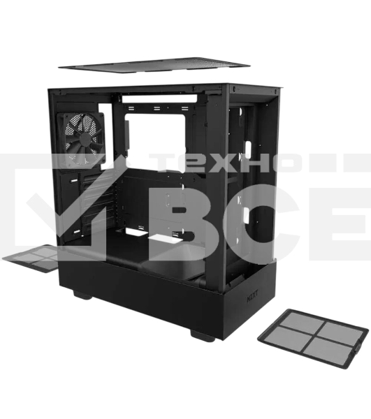 Компьютерный корпус без блока питания Case NZXT H5 Flow RGb, Midi-Tower, TG, 3x120мм RGb + 1x120мм, 1xUSB-A 3.2 + 1xUSB-C 3.2, E-ATX, ATX, mATX, mITX черный