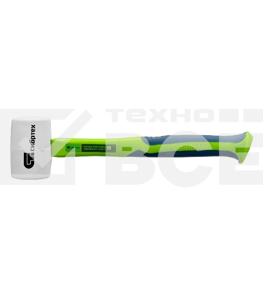 Киянка резиновая Сибртех 450 г, белая резина, фибергласовая рукоятка