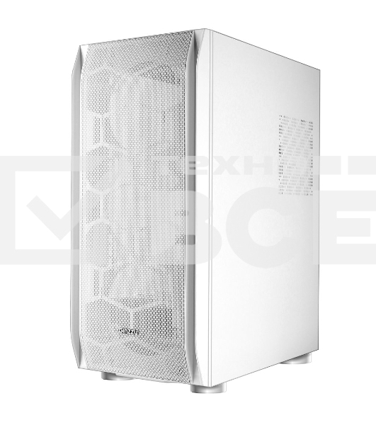 Компьютерный корпус Ginzzu GL 185 белый боковая дверца закаленное стекло на петлях на магнитах