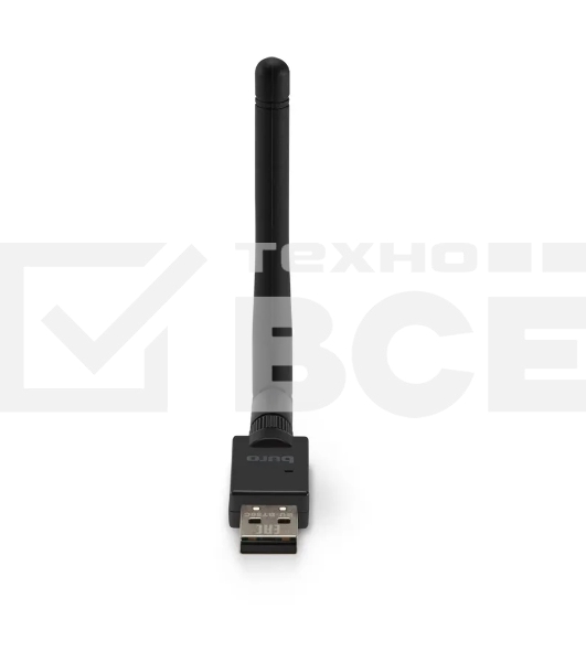 Адаптер USB Buro Bluetooth 5.0+EDR class 1 100м черный