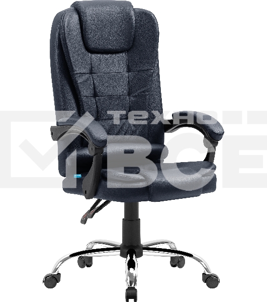 Кресло игровое Defender Ares темно-синий, PU,3 класс, мягк. подлокотник