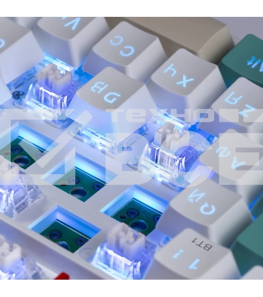 Клавиатура Defender REDRAGON VEIGAR беспроводная USB, Bluetooth/Радиоканал, бело-голубая