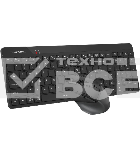 Клавиатура + мышь A4Tech Fstyler FG2400 Air2 клав:черный мышь:черный USB беспроводная slim (FG2400 AIR2 BLACK)