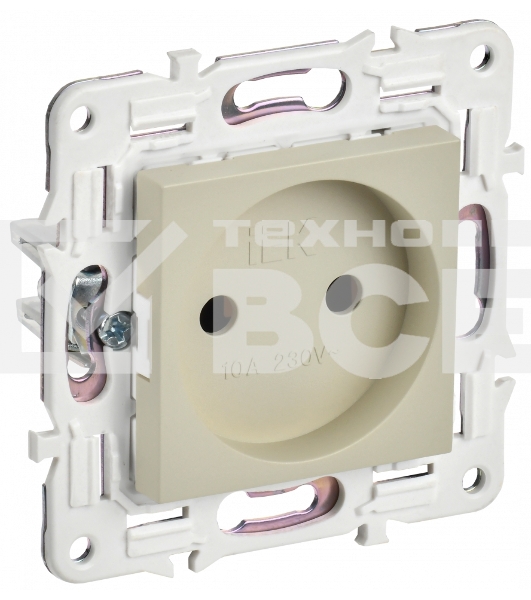 Розетка IEK SKANDY SK-R02B (SK-R10-10-K10) без заземления, без защитных шторок 10А, бежевый