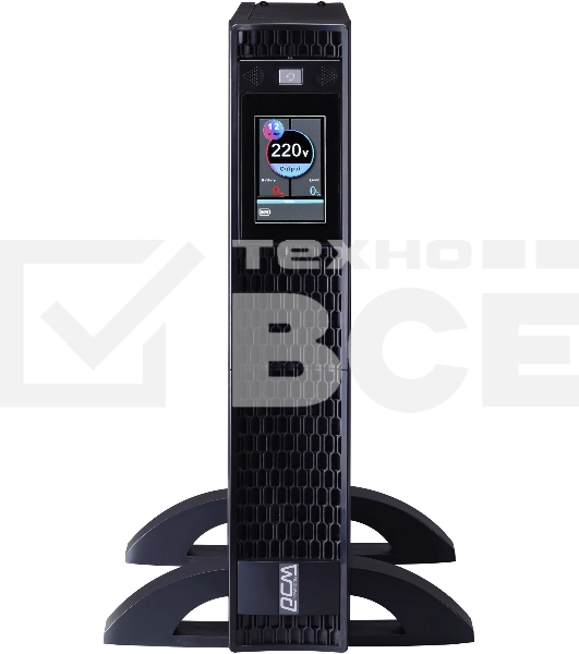 Источник бесперебойного питания Powercom Next, On-Line, 1000VA/1000W, Rack/Tower, 8*IEC320-C13, LCD, Serial+USB, SmartSlot, подкл. доп. Батарей (2027157)