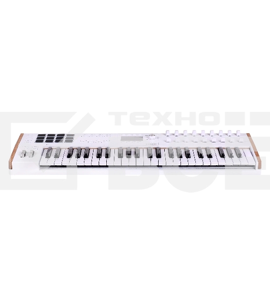 Клавиатура MIDI [231621] Arturia [KeyLAB 49 MK3 White] 49 клавиш, полувзвешенная механика, дисплей, 12 пэдов, 9 фейдеров, 9 поворотных регуляторов, 3 входа для подключения педалей, MIDI in/out, USB-C