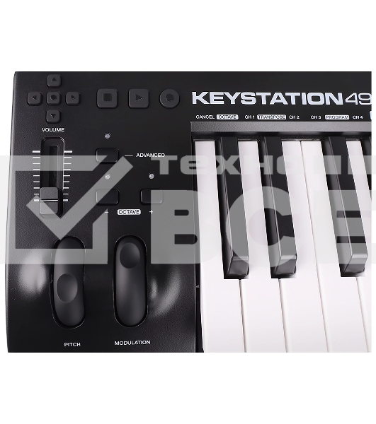 Клавиатура MIDI [KEYSTATION49MK3] M-audio [Keystation 49 MK3] 49 клавиш, программируемый фейдер, 11 кнопок, 2 колеса (Pitch Bend и Modulation), вход Sustain педали, USB