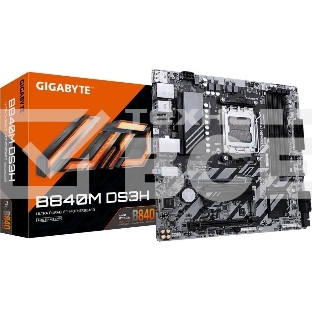 Материнская плата Gigabyte B840M DS3H, AM5, AMD B840, 4xDDR5, 4xSATA, 2xM.2, 1xPCIe 4.0 x16, 1xPCIe 3.0 x4, 2xDP, 1xHDMI, 1x2.5Gb LAN, 3xUSB-A 5Gbps, 8xUSB-A 2.0, 1xUSB-C 5Gbps, 3x3.5 мм, 7.1, mATX