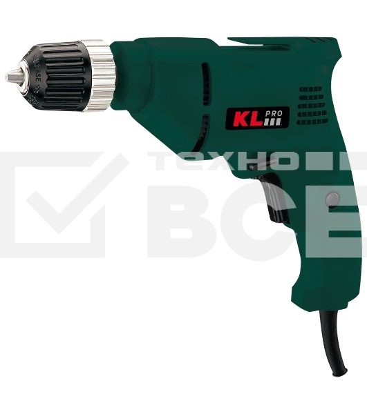 Профессиональная дрель KLPRO KLNM61210 (сеть, 500 Вт, 0-3500об/мин, 10 мм)