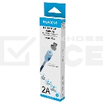 Кабель Maxvi MCm-01M blue, USB-A - microUSB, 2A, магнитный разъем, LED Описание: ток макс. нагрузки 2А, макс. напряжение 5V; стандарт USB 2.0; длина 1м, нейлоновая оплетка, съемный магнитный коннектор, LED подсветка, синий с черными вставками, фото2