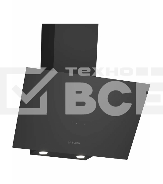 Вытяжка наклонная Bosch DWK64PJ60T черный, 60 см, 400 куб. м/ч, 69 дБ