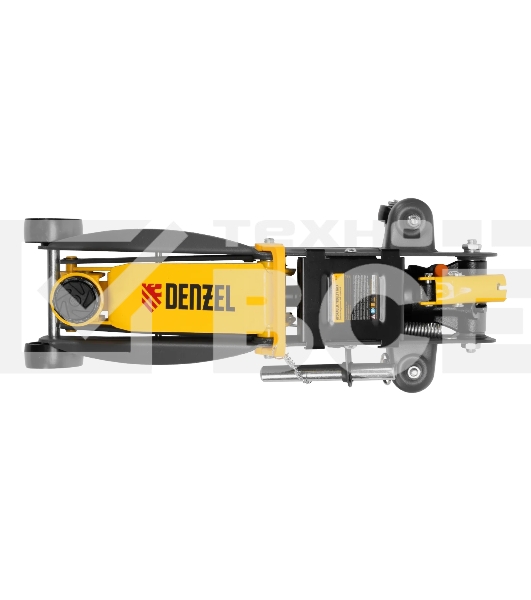 Домкрат гидравлический подкатной с фиксатором Denzel 2,8 т, 135-385 мм 51155