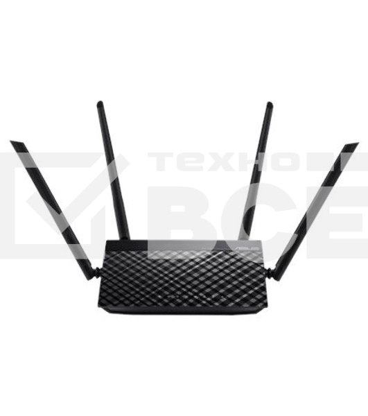 Маршрутизатор беспроводной Asus RT-AC1200 10/100BASE-TX черный (Dual Band)