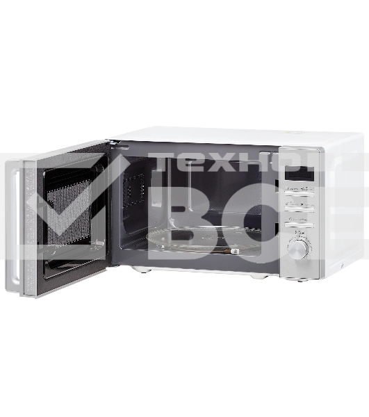 Микроволновая печь Krona QUANTUM 44 WH/IX нержавеющая сталь/белый, 20 л, 800 Вт, переключатели - кнопки/поворотный механизм
