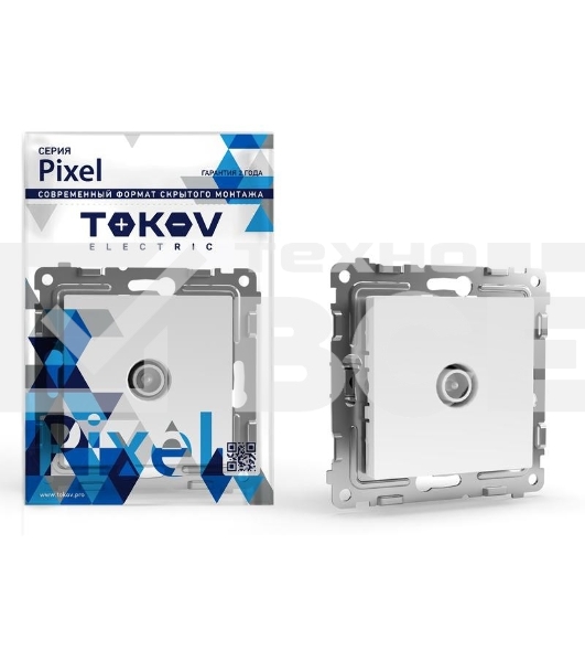 Коннектор TV СП Pixel механизм бел. TOKOV ELECTRIC TKE-PX-A1C-C01