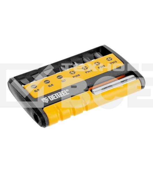 Набор бит с магнитным держателем Denzel S2, 8 шт.