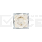 Механизм розетки 1-м СП AtlasDesign с заземл. защ. шторки с выталк. 16А беж. SchE ATN000247, фото 1