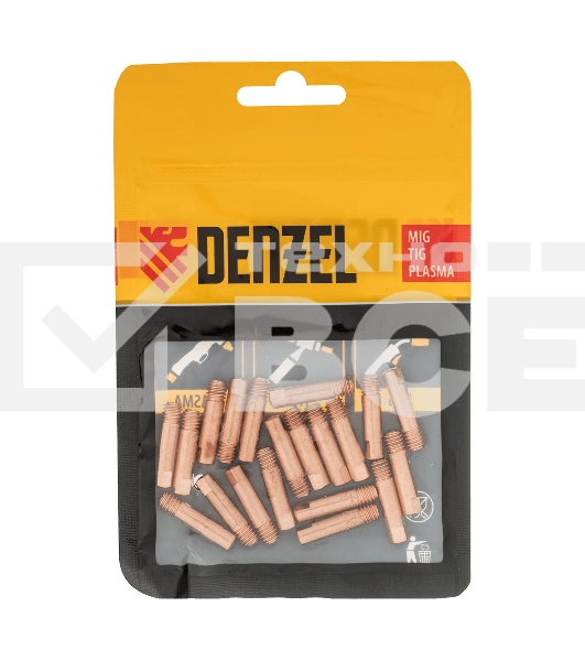 Токосъемный наконечник под проволоку Denzel 1,2 мм, М5х24, E-CU, 20 шт для MIG горелки тип 15