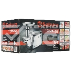 Мясорубка электрическая Sakura SA-6407, 1500 Вт, с функцией реверса, насадками кеббе, для приготовления сосисок и тремя дисками в комплекте. Материал корпуса: пластик. Материал лотка: металл., фото2