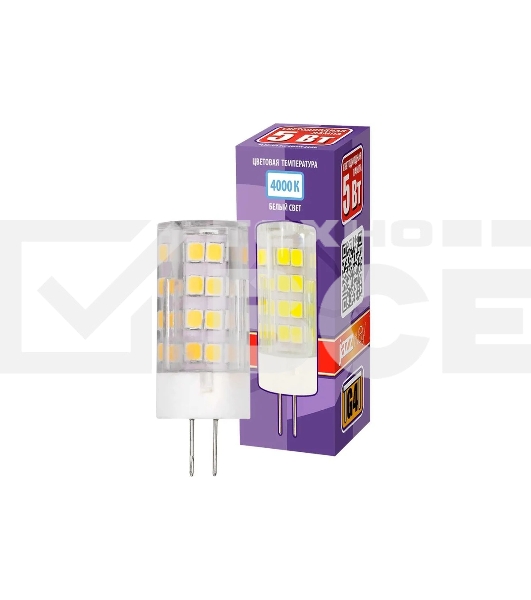 Лампа светодиодная JazzWay PLED-G4 5Вт капсульная 4000К белый G4 400лм 175-240В