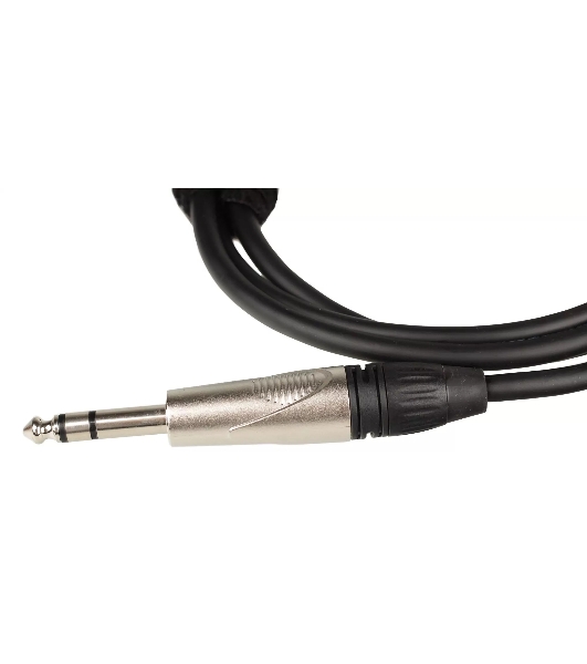 Кабель микрофонный FORCE FMC-15/1.51/4' TRS (M) - XLR (F), высококачественный балансный, малошумящий с проводниками из безкислородной меди OFC, диаметр 6 мм, профессиональные металлические разъемы, длина 1,5 м, цвет черный