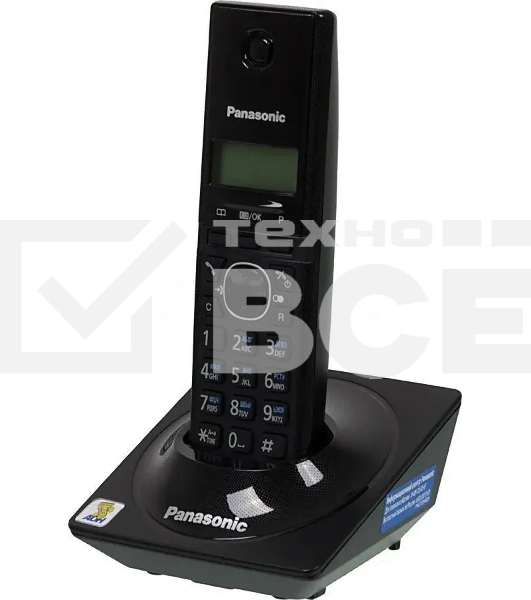 Телефон беспроводной (DECT) Panasonic KX-TG1711RUB (черный) {АОН, Caller ID,12 мелодий звонка,подсветка дисплея,поиск трубки}