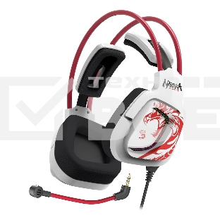Наушники с микрофоном A4Tech Bloody G575 Naraka белый/красный 2м мониторные USB оголовье (G575 NARAKA)