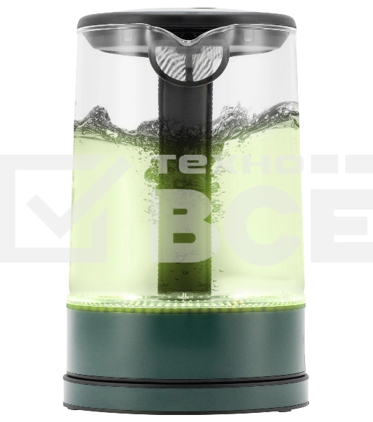 Чайник электрический Hyundai HYK-S4805 1.7л. 2200Вт темно-зеленый корпус: стекло/пластик