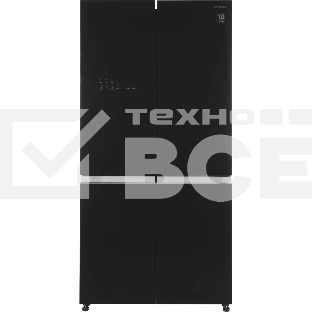 Холодильник Hitachi R-WB820VUC2 GBK черный трехкамерный 378/196л морозилка снизу, No Frost, Side by Side