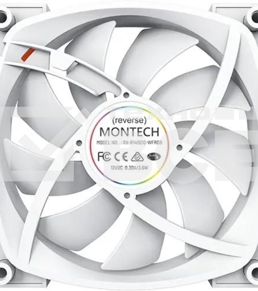 Вентилятор для корпуса MONTECH RX140 PWM белый, 140 мм, 1600 об/мин, 27.9 дБ, 4 pin