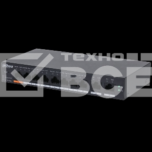Коммутатор 8-портовый DAHUA DH-CS4010-8ET-60, PoE с функцией облачного управления L2, 8xRJ45 100Mb PoE, 2xRJ45 1Gb (uplink), суммарно 60Вт, коммутация 4.8 Гб, MAC-таблица 8К, металл