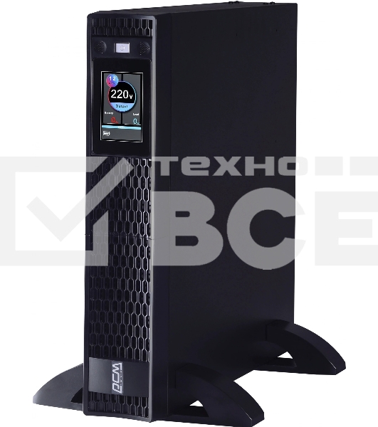 Источник бесперебойного питания Powercom Next, On-Line, 1000VA/1000W, Rack/Tower, 8*IEC320-C13, LCD, Serial+USB, SmartSlot, подкл. доп. Батарей (2027157)