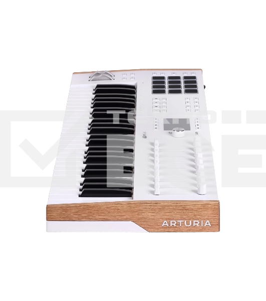 Клавиатура MIDI [231621] Arturia [KeyLAB 49 MK3 White] 49 клавиш, полувзвешенная механика, дисплей, 12 пэдов, 9 фейдеров, 9 поворотных регуляторов, 3 входа для подключения педалей, MIDI in/out, USB-C