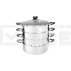 Мантоварка-пароварка WEBBER BE-082 7 л, 24 см, нержавеющая сталь, с крышкой, 4 ярусная, фото 1