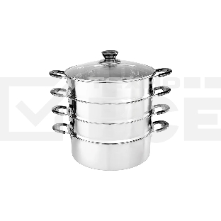 Мантоварка-пароварка WEBBER BE-082 7 л, 24 см, нержавеющая сталь, с крышкой, 4 ярусная