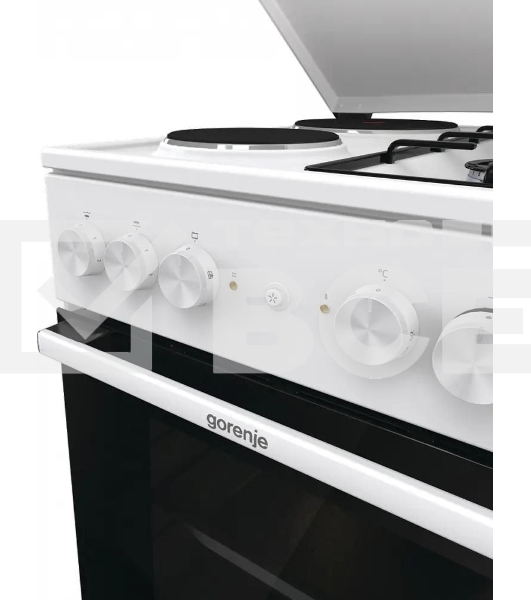 Плита комбинированная Gorenje GK5A12WG белый, конфорок 2 газовых и 2 электрических, духовка 68 л, 50 см x 85 см x 59.4 см