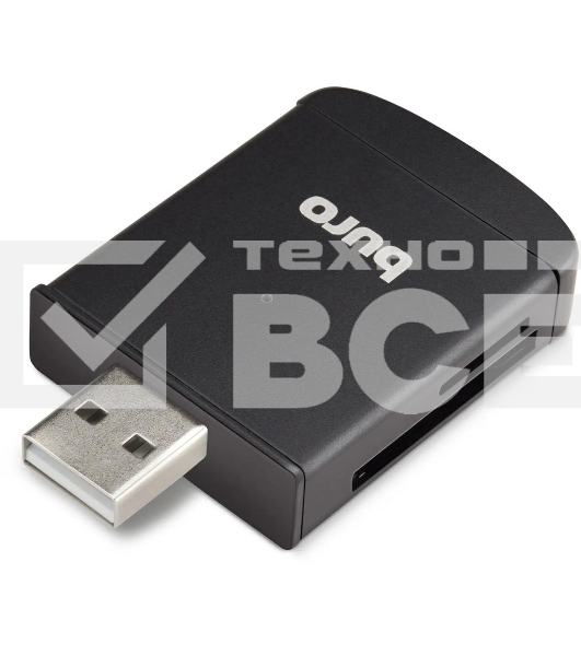 Кард-ридер Buro BU-CR-3103/черный/MMC/MS/MS Duo/MS Micro M2/MS Pro/RS-MMC/SD/SDHC/TF/mini-SD/USB 2.0/пластик