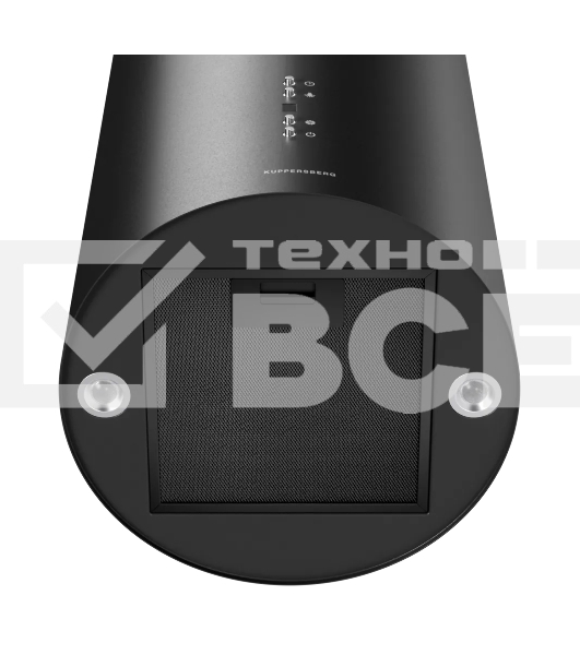 Вытяжка Kuppersberg, цилиндрическая, настенная, 35 см, электронное кнопочное управление, таймер, отвод/рециркуляция, 3 скорости, производительность 850 м3/ч, LED освещение, обратный клапан, уровень шума 68 дБ, угольный фильтр CF110 (опция), цвет черный