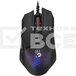 Мышь проводная A4Tech Bloody W65 Max Mini черный, 12000 dpi, USB, кнопки - 9