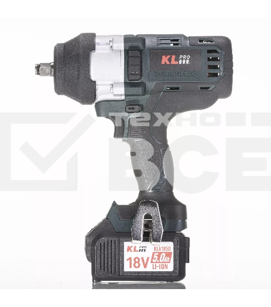 Профессиональный бесщеточный гайковерт аккумуляторный KLPRO KLSS18BHX-50 (18В, Li-ion-2шт, 5.0Ач, 800Нм, 2 скорости, подсветка,З/У,в кейсе)