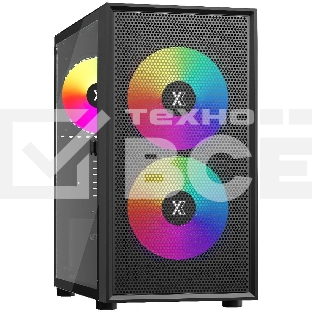 Компьютерный корпус XASTRA A305M 3ARGb Black mATX/Mesh/tempered glass/2x140мм + 1x120мм ARGb PWM fans/Door/ A305M-2FC14A-1FC12A-D